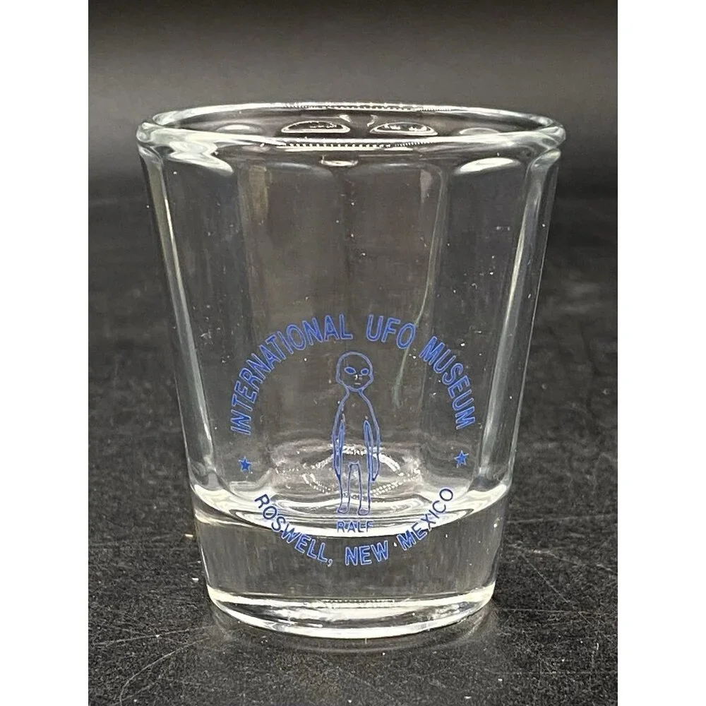 International UFO Museum Roswell New Mexico Alien Clear Shot Glass